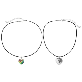 Ожерелья с подвесками в форме сердца, ожерелья для девочек, мужские ожерелья, веревочные ожерелья, идеальный подарок для мужчин и детей F19D