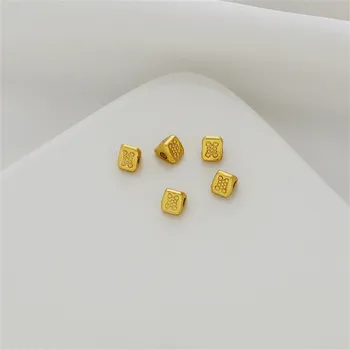 Песочно-золотой Ретро треугольный жемчуг с большим отверстием Древний метод Золотого ожерелья из веревки 
