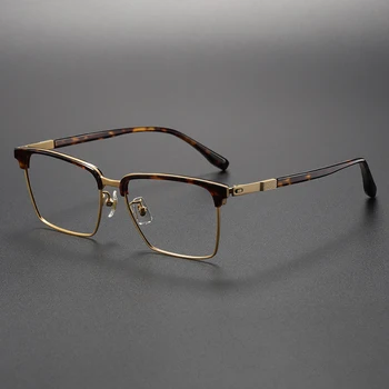 2023 Ретро оправа для очков мужские Винтажные дизайнерские квадратные оптические очки из чистого титана для чтения при близорукости женские персонализированные очки