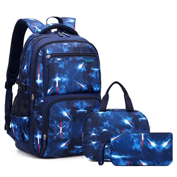 школьный рюкзак 3шт для мальчиков-подростков и девочек, Высококачественный школьный рюкзак, модные школьные сумки Звездного неба, детские сумки для книг, Mochila