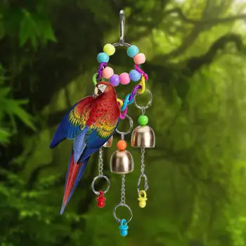 Креативная игрушка в виде птичьей клетки, съемные декоративные безопасные круглые бусины, игрушка для птиц