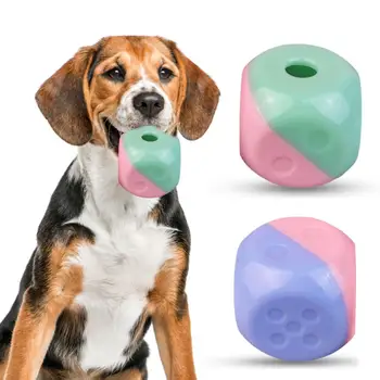 Шарик для корма для домашних животных Прочный, устойчивый к укусам Кубик в форме Интерактивного Диспенсера для лакомств для собак Игрушки для домашних животных