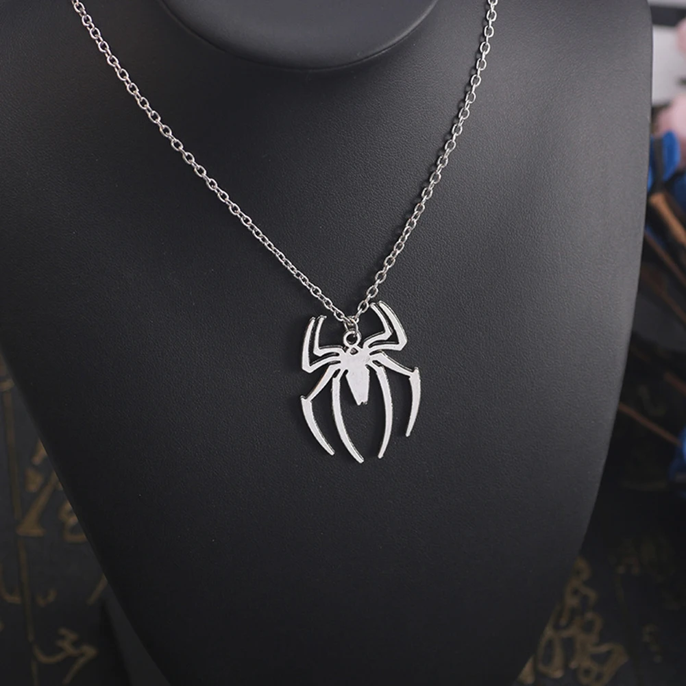 Новое модное ожерелье 38x38 мм Подвески в виде паука на Хэллоуин, Короткое Длинное Женское мужское подарочное ювелирное колье 0