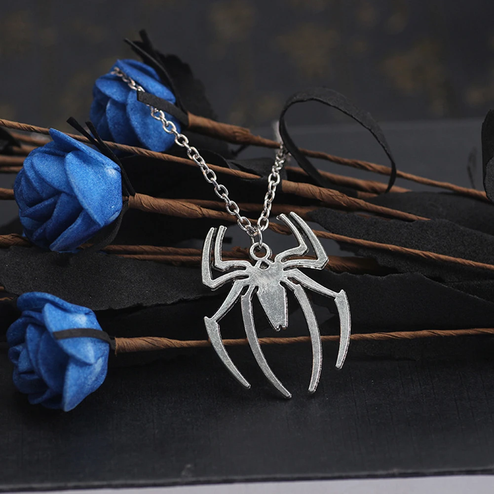Новое модное ожерелье 38x38 мм Подвески в виде паука на Хэллоуин, Короткое Длинное Женское мужское подарочное ювелирное колье 2