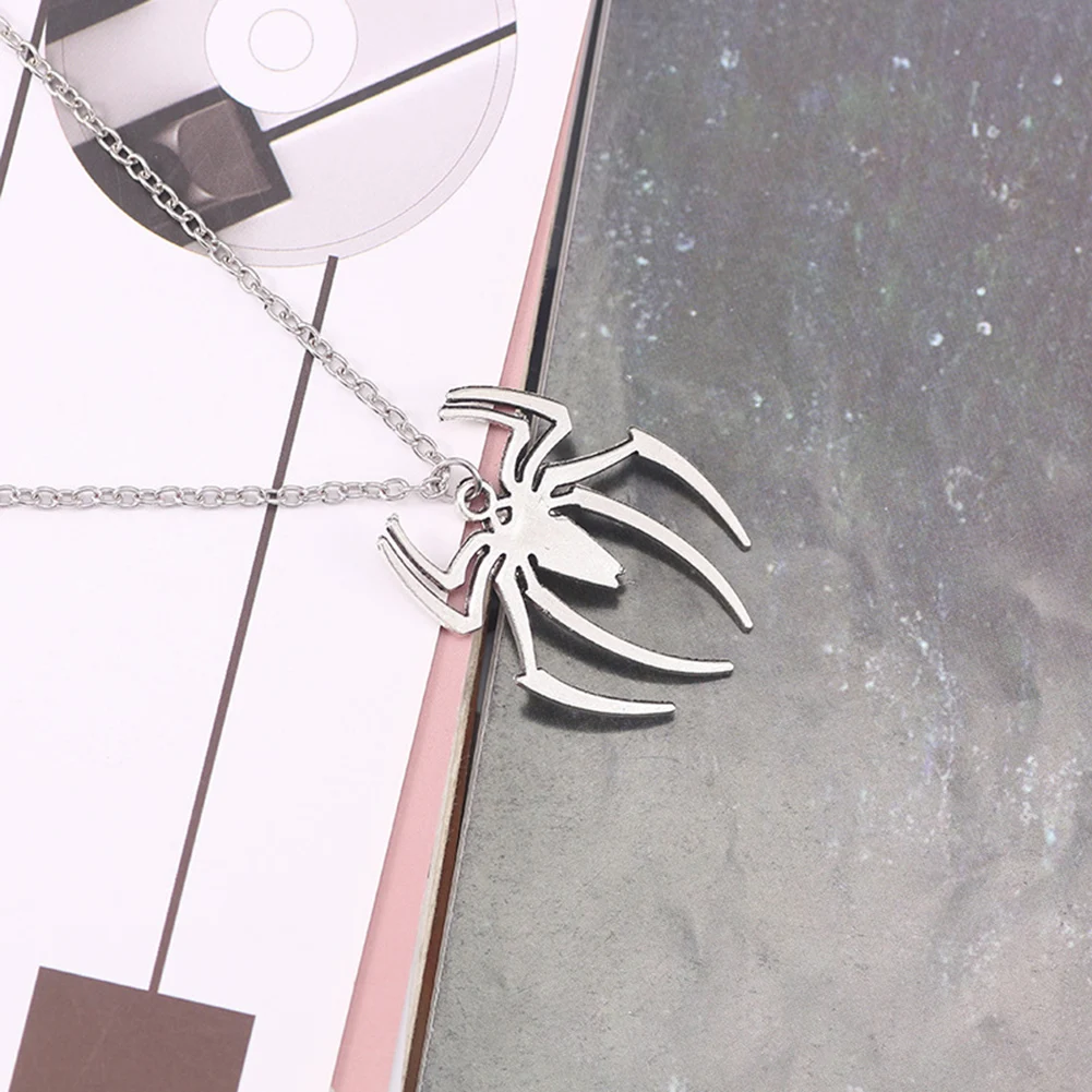 Новое модное ожерелье 38x38 мм Подвески в виде паука на Хэллоуин, Короткое Длинное Женское мужское подарочное ювелирное колье 3