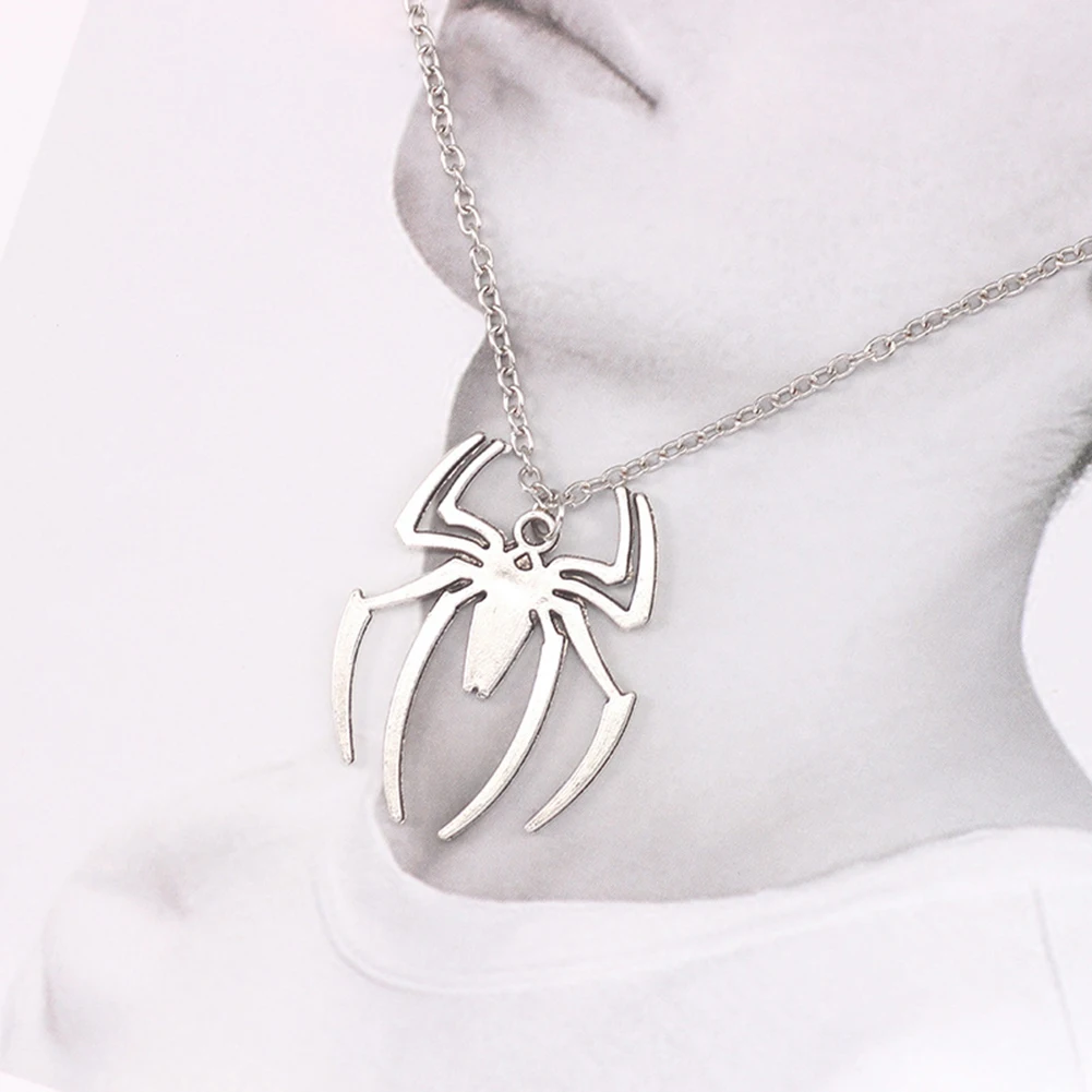 Новое модное ожерелье 38x38 мм Подвески в виде паука на Хэллоуин, Короткое Длинное Женское мужское подарочное ювелирное колье 4