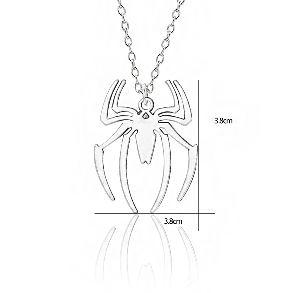 Новое модное ожерелье 38x38 мм Подвески в виде паука на Хэллоуин, Короткое Длинное Женское мужское подарочное ювелирное колье 5