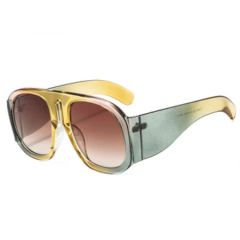 Новая мода Хип-хоп Негабаритные Солнцезащитные очки Женщины Мужчины Персонализированные Широкие Солнцезащитные очки Дамы Мальчики Унисекс Линзы Gafas De Sol UV400
