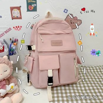 2023 Новая модная корейская версия школьной сумки большой емкости, легкий простой рюкзак для путешествий, рюкзаки для девочек-подростков с множеством карманов