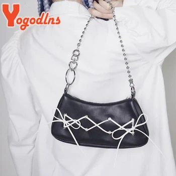 Yogodlns, женская сумка через плечо из искусственной кожи в стиле ретро, Y2k, Cool Girls, винтажные сумки подмышками, роскошная женская сумочка, сумка для рук, сумка для подмышек