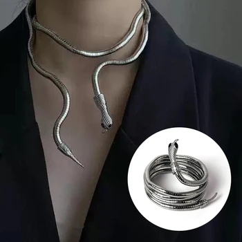 Готический Тренд Персонализированный Извилистый Воротник В форме Змеи Металлическое Ожерелье С животными Accessoriesy2k accessories