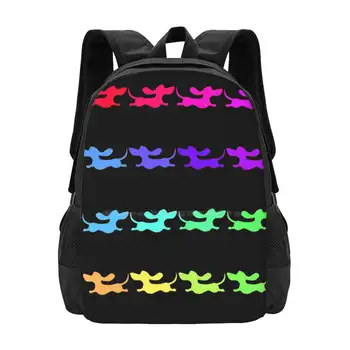 M?Ykkyloikka! Сумка с рисунком Студенческий рюкзак Dachshund Doxie Красочные Радужные Волдоги