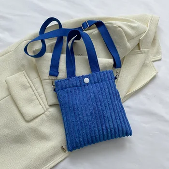 Модная вельветовая женская сумка через плечо, текстурные портативные сумки через плечо, Брендовая дизайнерская простая сумка на засове, сумка-мешок большой емкости