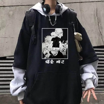My Hero Academia Bakugou Katsuki Японского Аниме, мужская и Женская толстовка, графический свитшот, пуловер, Повседневная уличная одежда с капюшоном, Унисекс