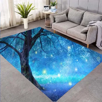 Натуральное дерево лес звездное небо психоделический ковер BigTree carpet украшение ковра с лесным пейзажем в гостиной