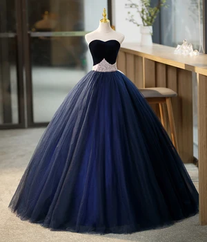 17103 #IENA Пышное Сказочно-голубое платье для выпускного вечера в стиле милой феи с бархатными жемчужными бусинами, без рукавов, Длинные платья для подружек невесты на торжественной вечеринке