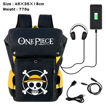 Цельный студенческий рюкзак Sea King с USB зарядкой и принтом, повседневная сумка для компьютера, дорожная сумка