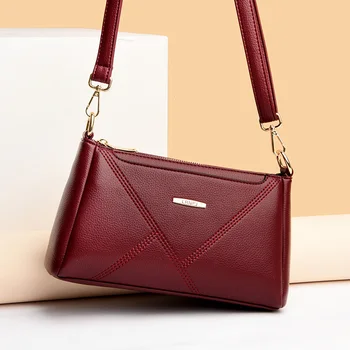 Модная повседневная однотонная сумка, высококачественные кожаные сумки через плечо на одно плечо для женщин, роскошные дизайнерские кошельки и сумки