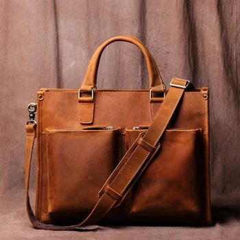 Мужская сумка Женские сумки Чемодан Роскошная сумка Бренда Piquadro Executive Briefcase Мужская сумка для ноутбука Кожаная деловая сумка сбоку