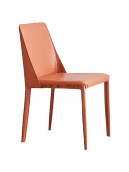 Легкое роскошное кожаное кресло в итальянском стиле, Современный минималистский Домашний Обеденный стул в стиле Лофт, гостиничный ресторан в индустриальном стиле