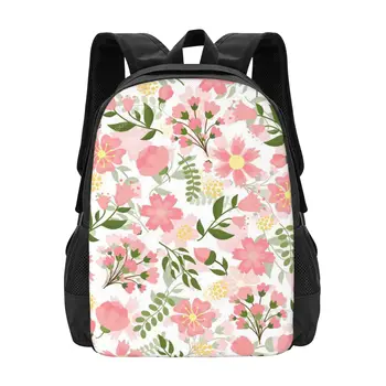 Классический школьный рюкзак с розовым цветочным рисунком, повседневный рюкзак, офисный рюкзак для мужчин и женщин