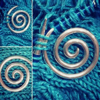 Круглая спиральная кабельная игла, вязальная игла, держатель для стежка для плетения шали
