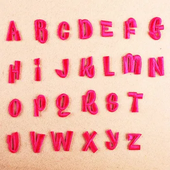 Розовый от А доЯ, Милые английские буквы, нашивки для украшения одежды, Название для детей, Вышитая аппликация 