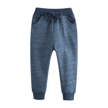 Новые весенне-осенние однотонные штаны для мальчиков 2-7 лет, хлопковые брюки для маленьких мальчиков и девочек, повседневные спортивные брюки на подкладке