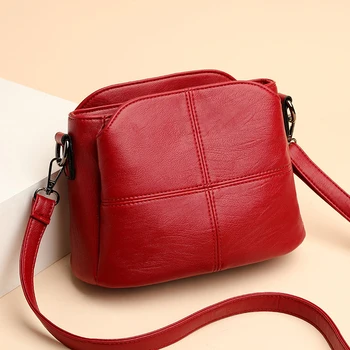 Популярный PU мягкая кожа мода среднего возраста мама ведро маленькая сумка новые случайные, простой и великолепный плеча Crossbody сумка