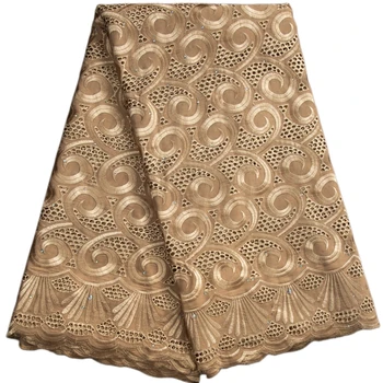 Высококачественная хлопчатобумажная кружевная ткань Kalume 2023 для пошива вечерних платьев с Нигерийской Африканской вышивкой и швейцарской вуалевой кружевной тканью F3399