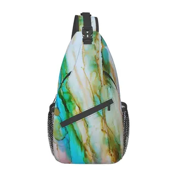 Индивидуальная Разноцветная Мраморная сумка-слинг для мужчин, Модный рюкзак через плечо, рюкзак для путешествий, Походный рюкзак