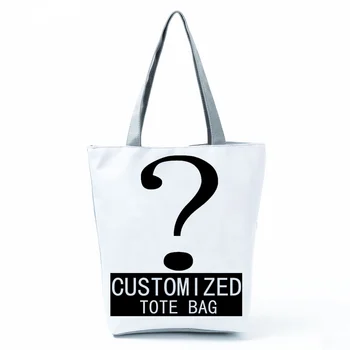 Женская сумка-тоут по индивидуальному заказу, повседневные сумки с принтом на заказ, ваши фотографии, сумки для покупок, складные сумки через плечо 