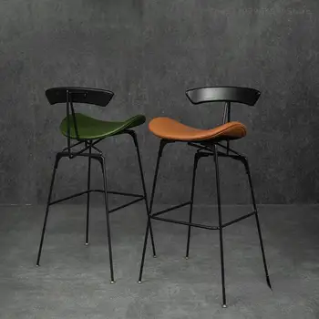Промышленные барные стулья из чугуна, кухонная мебель, современные барные стулья с винтажной спинкой, роскошный барный стул для приема гостей в скандинавском стиле.