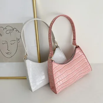 Модная изысканная сумка для покупок, повседневные женские сумки через плечо в стиле ретро, женская кожаная однотонная сумка на цепочке для женщин 2023 года выпуска