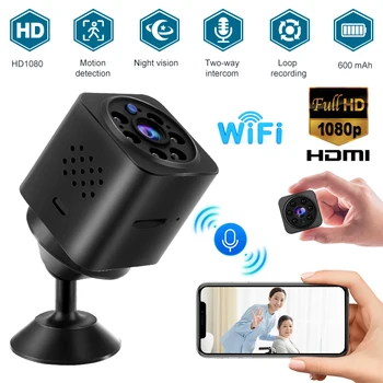 Мини-камера ночного видения, Full HD 1080P, Беспроводная WiFi-камера безопасности, видеокамера голосового домофона, Цифровой видеомагнитофон для умного дома.