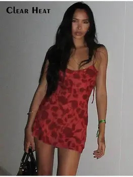 Сексуальное женское мини-платье на бретелях с леопардовым принтом, модное платье без рукавов с открытой спиной и запахом на талии, уличные короткие платья, женская одежда для ночного клуба