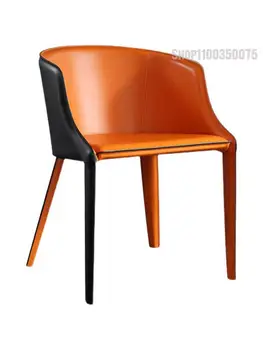 Изготовленный на заказ обеденный стул Nordic, Домашняя спинка, кожаное кресло, Легкий Роскошный Простой обеденный стол, стул для отдыха, Чистый красный