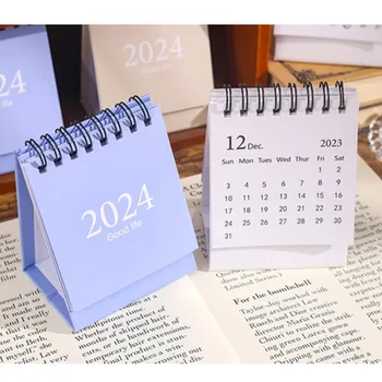 2023.8-2024.12 Мини-настольный календарь, однотонный бумажный настольный календарь