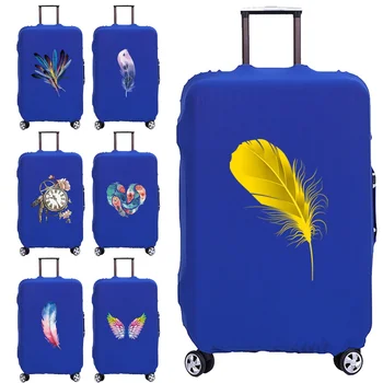 Чехол для багажа, защитный чехол для дорожного чемодана для багажника 18-32 дюйма, защитный чехол для багажника с принтом из перьев, складные аксессуары для путешественников