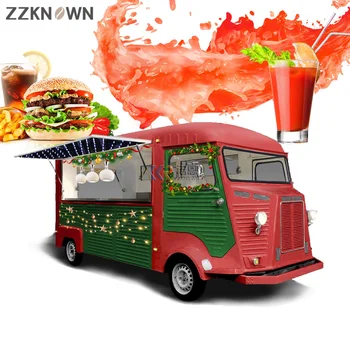Винтажный электрический передвижной фургон для перевозки еды с полностью оборудованной кухней, фургон для пиццы и бургеров, трейлер для кейтеринга, Пекарня, кофейня, тележка для сока и мороженого