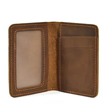 Складной мужской роскошный деловой короткий кошелек, портмоне, держатель для кредитных ID-карт, матовый бумажник из натуральной кожи, винтажная Rfid-сумка