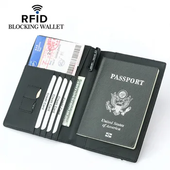 2023 Новый RFID-паспорт Эта сумка для карт из коровьей кожи, эластичная сумка для документов с несколькими картами, креативный набор паспортных документов из натуральной кожи