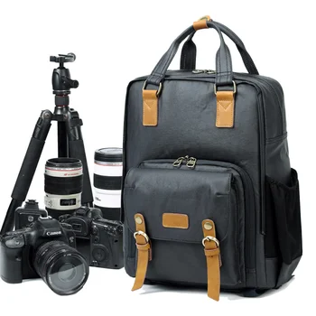 Водонепроницаемый Холщовый Мужской Женский Большой Рюкзак Для Canon/Nikon Camera Photography Traval DSLR Camera Bag Рюкзак Высокого Качества