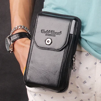 Чехол для мобильного телефона из натуральной кожи, портмоне, сумка на набедренном ремне, карман для сигарет, мужская поясная сумка для путешествий