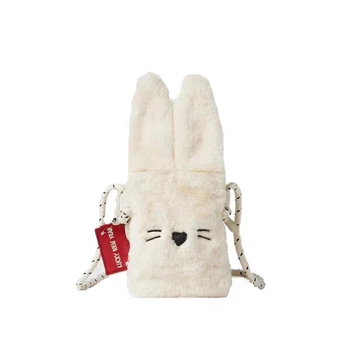 2023 Плюшевый кролик, сумка для мобильного телефона, Новогодняя мультяшная милая сумка через плечо с китайским зодиаком, повседневная сумка для девочек, все на одно плечо