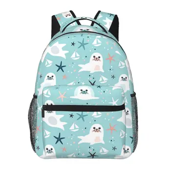 Женский мужской рюкзак с милыми котиками и морской звездой, женская сумка для путешествий, мужской рюкзак для ноутбука, сумка для книг