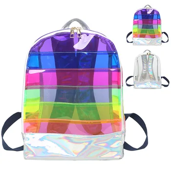 изготовьте на заказ цветной рюкзак из водонепроницаемого прозрачного ПВХ, одобренный стадионом, сверхпрочная прозрачная сумка