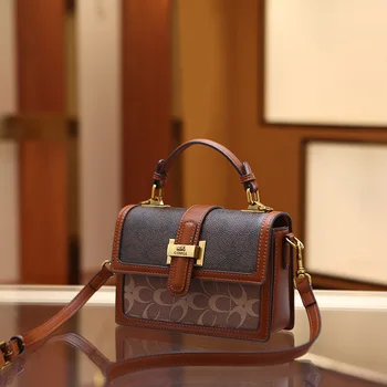 Роскошная ретро-сумочка, Женские сумки, 2023 Новая элегантная текстурная сумка через плечо, маленькая квадратная сумка через плечо