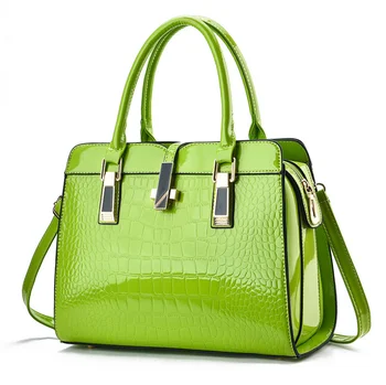 Модная женская сумка из яркой кожи, большая вместительная сумка-мессенджер с крокодиловым узором на одно плечо, роскошные женские сумки высокого класса