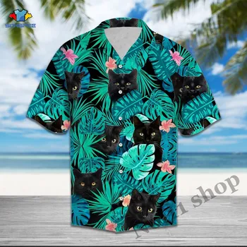 Гавайская рубашка с 3D-принтом для мужчин, рубашка с коротким рукавом для пляжа, бара, летнего отдыха,